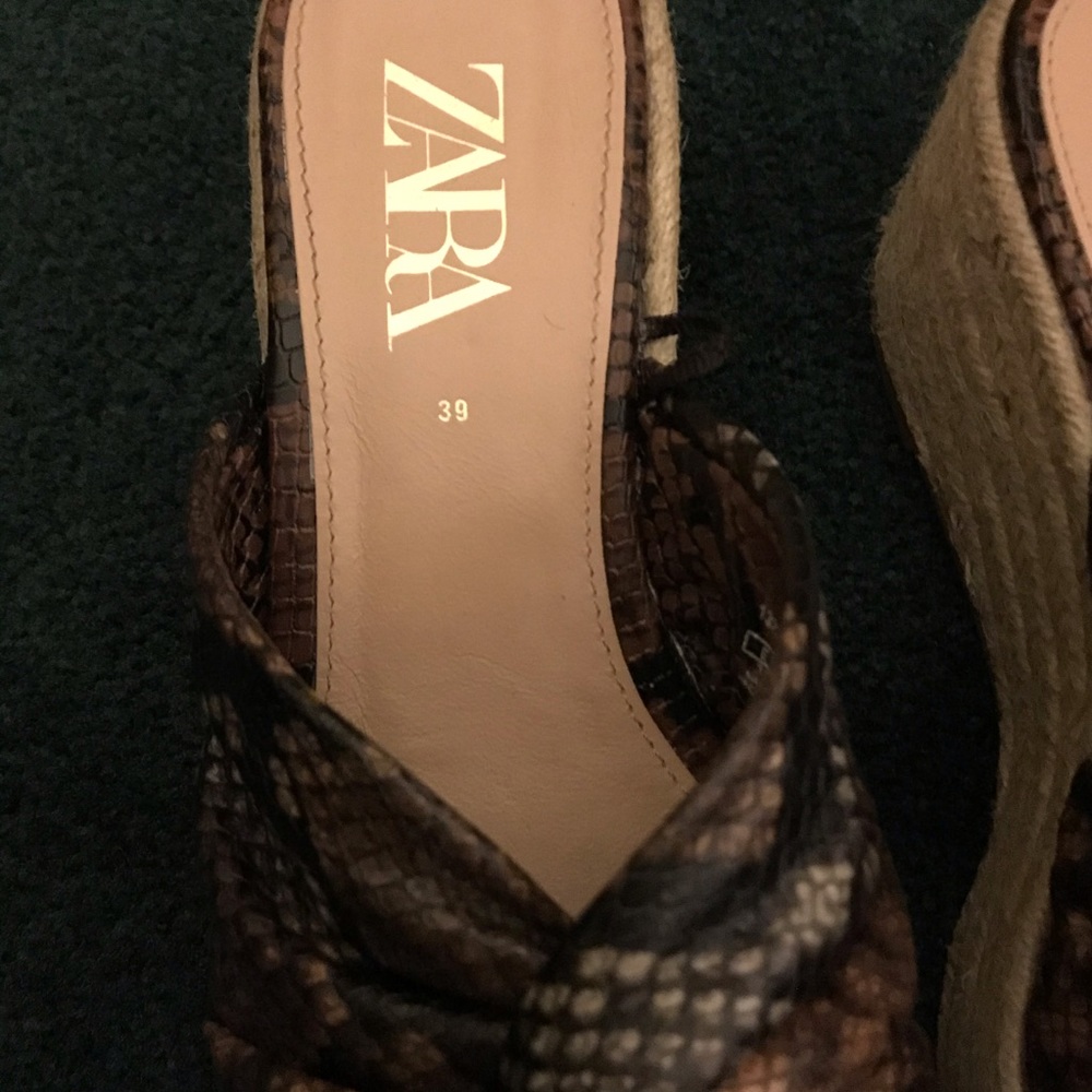 Zara Python Leather Espadrilles 39 - image 2